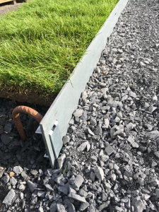 RoadEdge Steel Edging with grass and hardcore Ireland