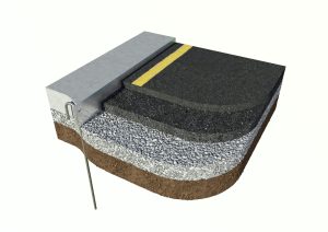 Road Edge Steel Edging Section with tarmac Ireland